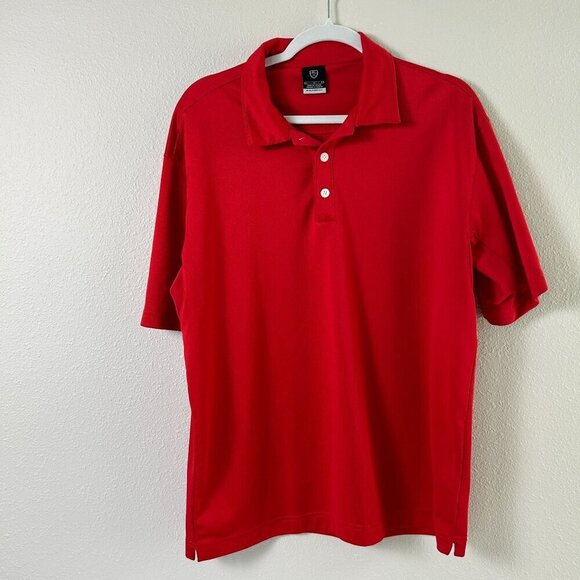 Nike Polo Shirt Mens Size L Red Sphere Dry Short Sleeve Performance Golf - Picture 1 of 11